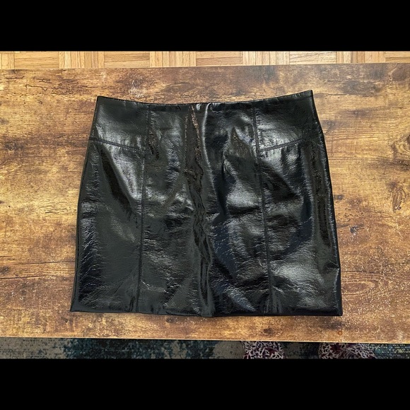 H&M Skirts Patent Leather Skirt Poshmark
